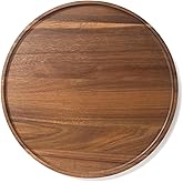 Round Wood Tray, Acacia Wooden Decorative Serving Tray for Coffee Table and Home Decor, Wooden Appetizer Charcuterie Board for Kitchen Countertop (13.8 inch)