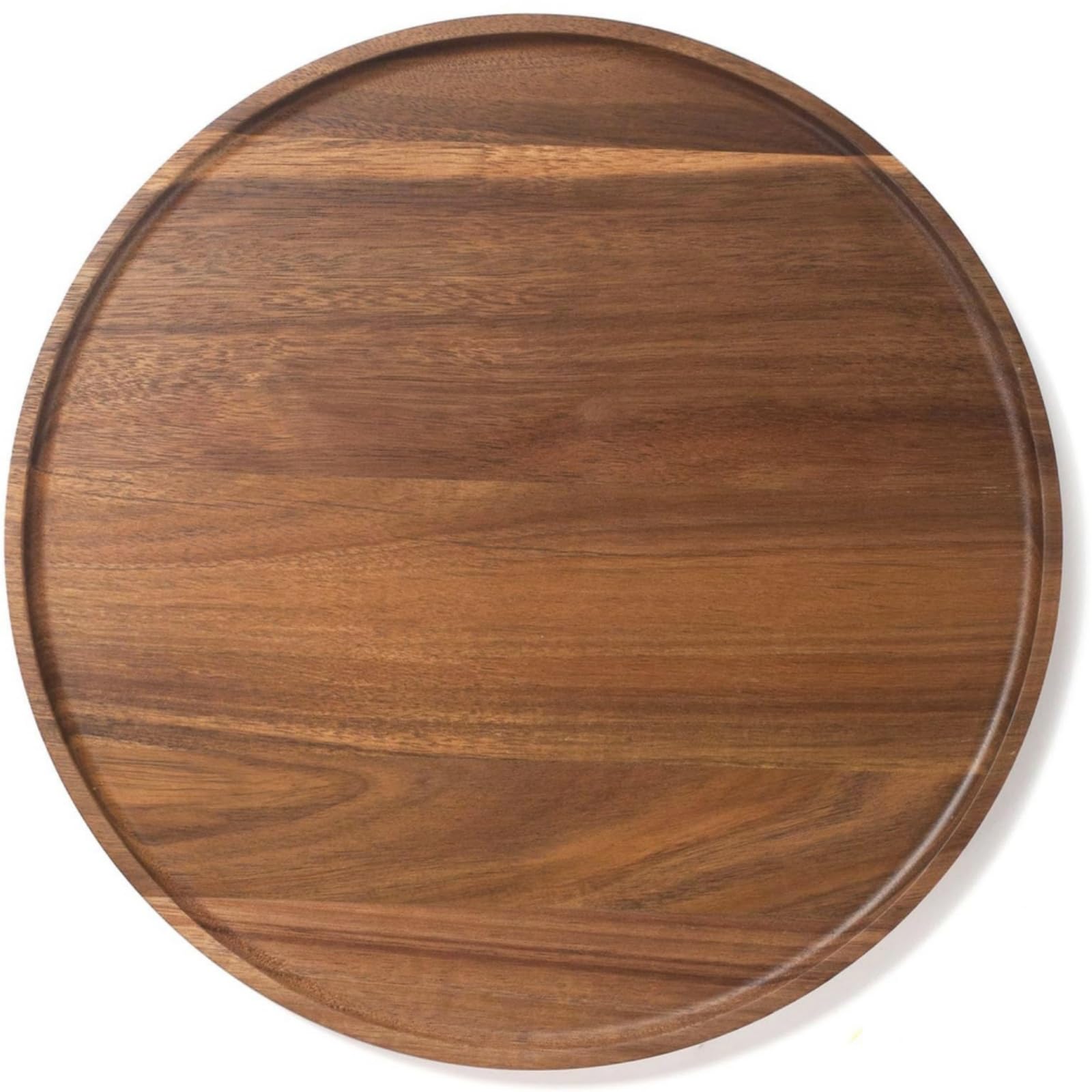 View 1 of ***BROKEN IN HALF***Round Wood Tray, Acacia Wooden Decorative Serving Tray for Coffee Table and Home Decor, Wooden Appetizer Charcuterie Board for Kitchen Countertop (13.8 inch)***BROKEN IN HALF***