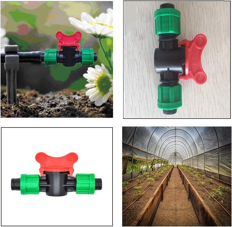 QUECAOCF 8 Pieces 1/2" Universal Shut Off Valve Drip Irrigation Tubing, Compatible with 16-17mm Drip Tape Tubing Sprinkler System : Garden & Outdoor