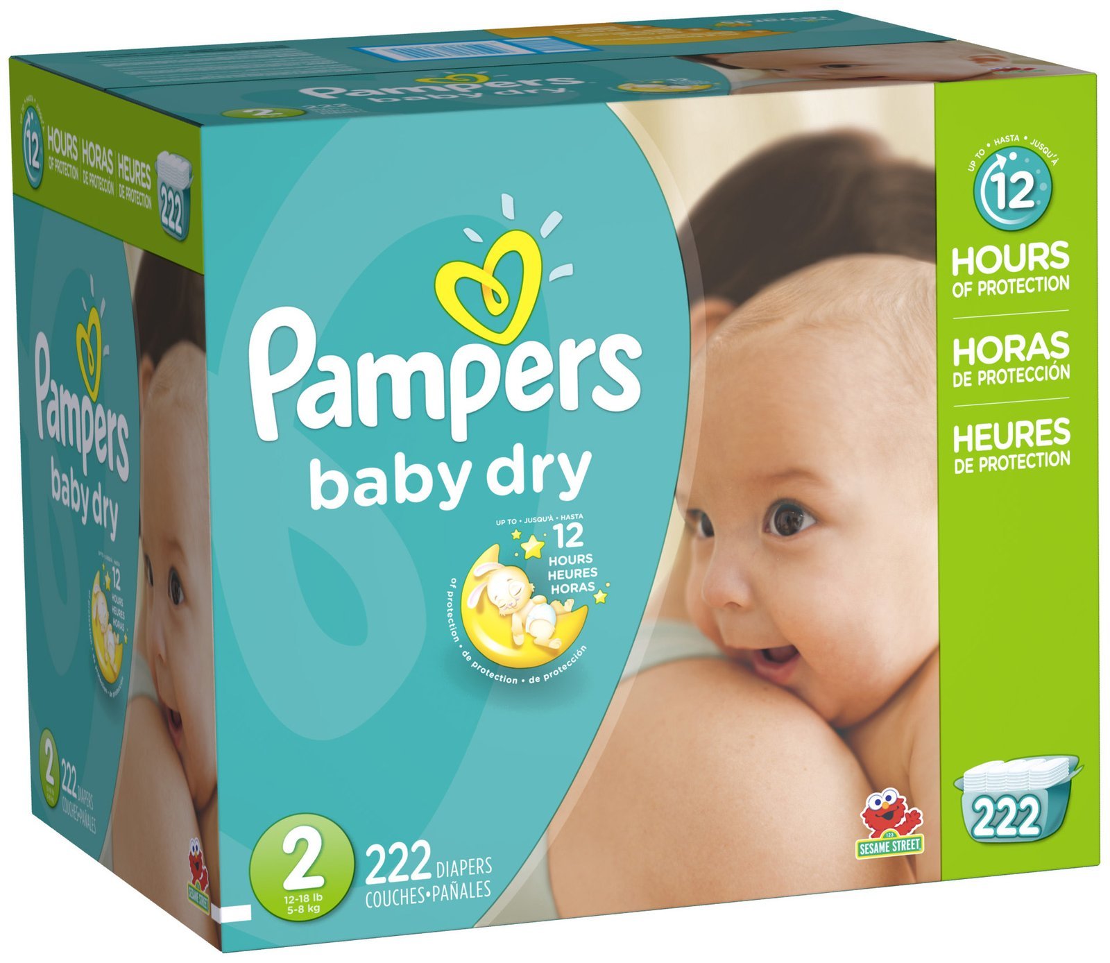 Pampers Pañales desechables Baby-Dry tamaño 2, 222 unidades