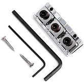 Guitar String Locking Nut Floyd Rose Style Height Adjustable Locking Nut | Tremolo Bridge Nuts, with Mounting Screw Shims and Wrench, Guitar Parts Accessories, Chrome