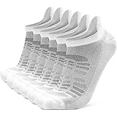 Busy Socks Ankle Merino Wool Blend Running Walking Socks for Men Women Compression Support Athletic Low Cut Cushioned Socks