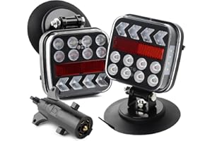 LIGBT Wireless Trailer Lights Magnetic Tail Tow Light with Retroreflectors Rechargeable LED Trailer Light Towing Tail Light K