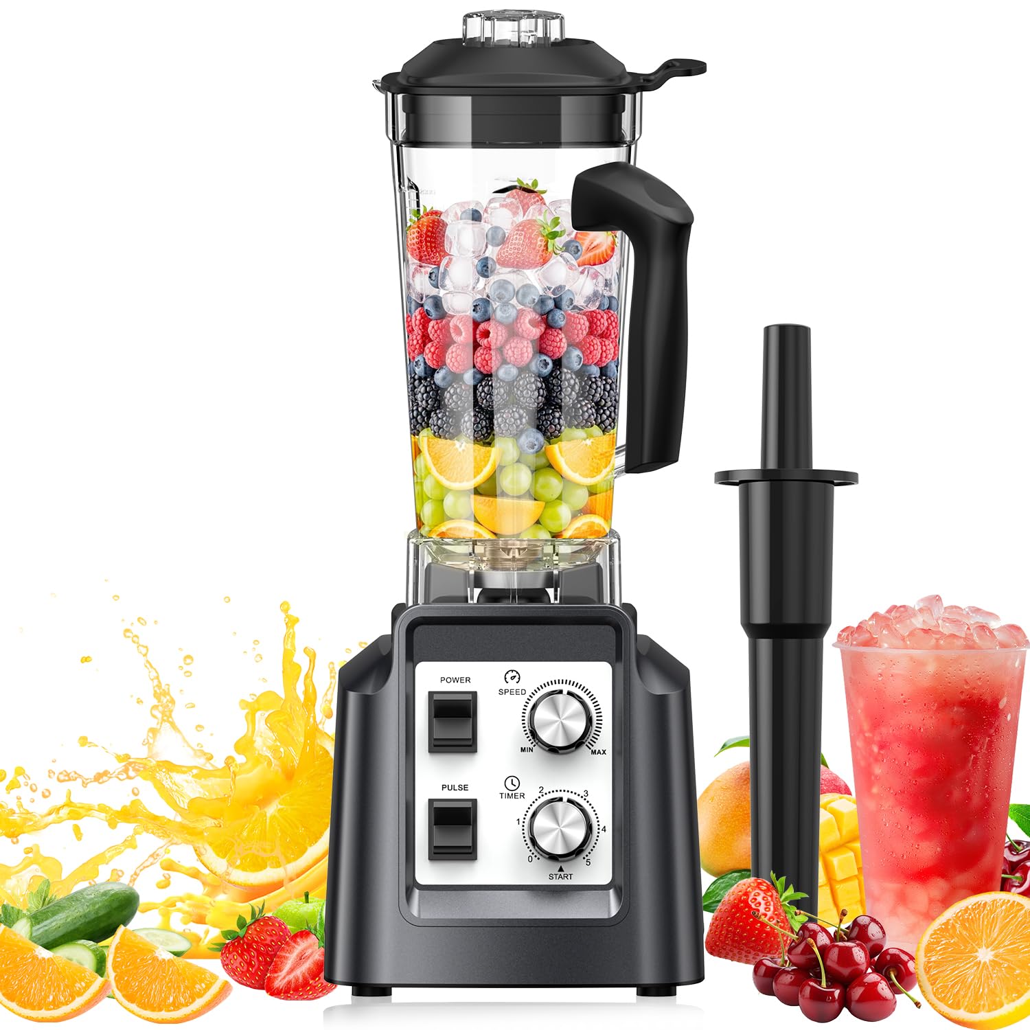 Photo 1 of Blenders for Kitchen, Smoothie Blender - Professional Countertop Blender with 68oz Dishwasher-Safe Pitcher, Ice Crusher for Frozen Drinks & Smoothies