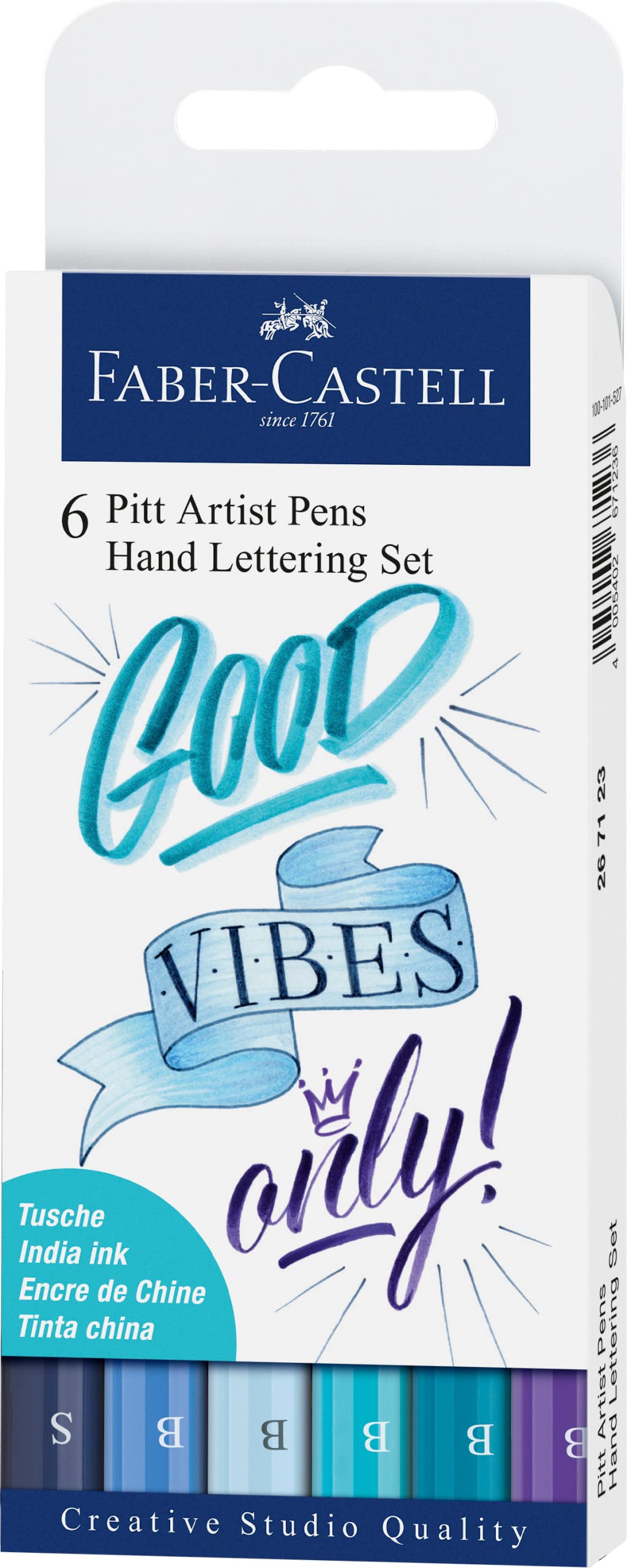Faber-Castell Creative Studio Pitt Artist Pen India Ink Pen, Blues, For Art, Craft, Drawing, Sketching, Home, School, University, Colouring — image 1