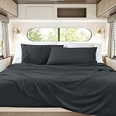 Horbaunal Dark Grey RV Short Queen Sheet Set, 4 Pieces | RV Queen Bed Sheets 60" x 75", Fits Mattress up to 10" Deep, Soft Microfiber, For Bunks, Camper &amp; Travel Trailer