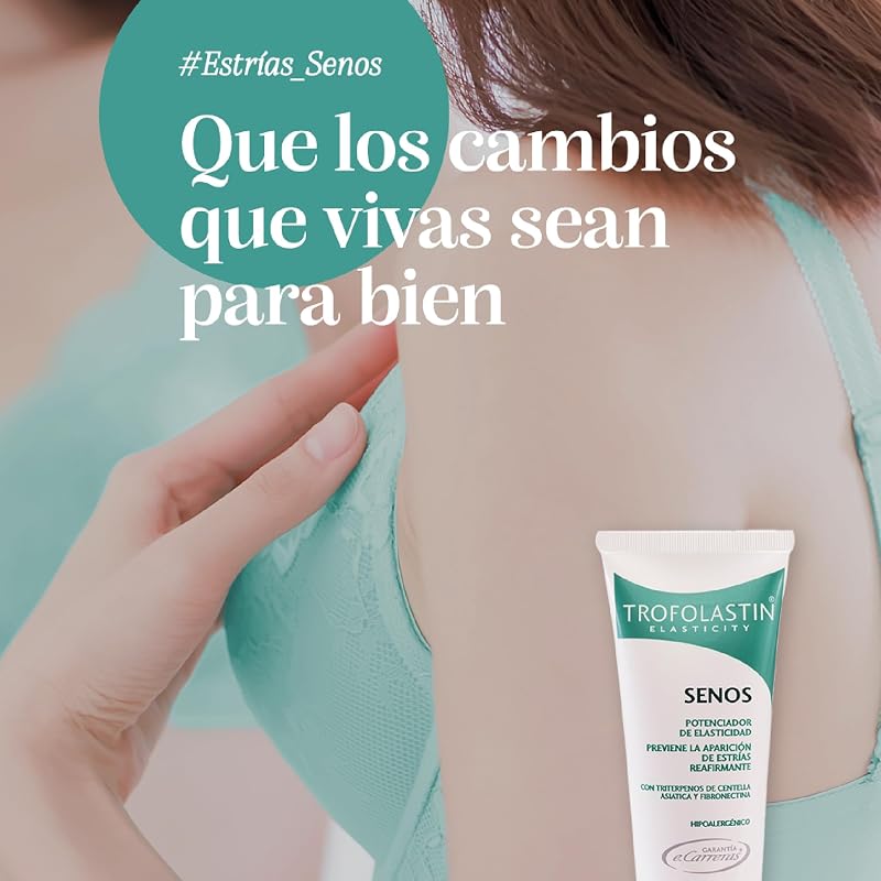Trofolastin - firmador de seios - creme anti-estrias para seios, reestrutura e estica a pele - com centella asiática - 75 ml