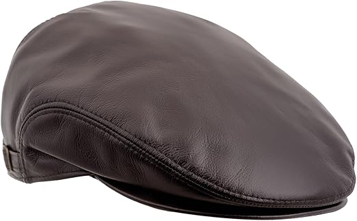 mens leather flat cap