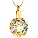 Hearbeingt Cremation Jewelry Urn Necklace for Ashes for Pet Paw Print Keepsake Urn Necklace for Dog Cat Ashes Memorial Locket Urn Necklace for Women Men