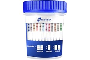 HEAL-CHECK 6 Pack Multi Drug Urine Test Cup 12 Panel with Temperature Strip,Testing 12 Different Drugs,Instant Multi Panel Drug Screening Test Kit