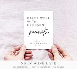 Parent Wine Label - New Mom & Baby Gift Basket