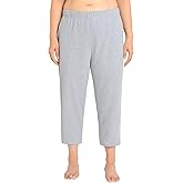 Weintee Women's Plus Size Knit Capri Pants with Pockets