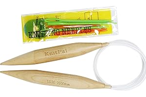 KnitPal 40-inch (100cm) Jumbo Circular Knitting Needles with Bonus EBOOK, Natural Wood Jumbo Needle for Chunky Yarn, US Size 36 (20mm)