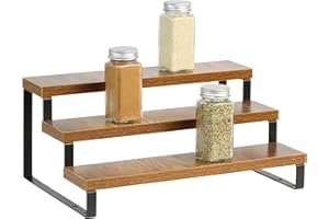 Wood Display Riser Stand,Tiered Display Shelf for Perfume and Cologne Spice Rack Organizer Large Shelf for Cupcakes Figures (