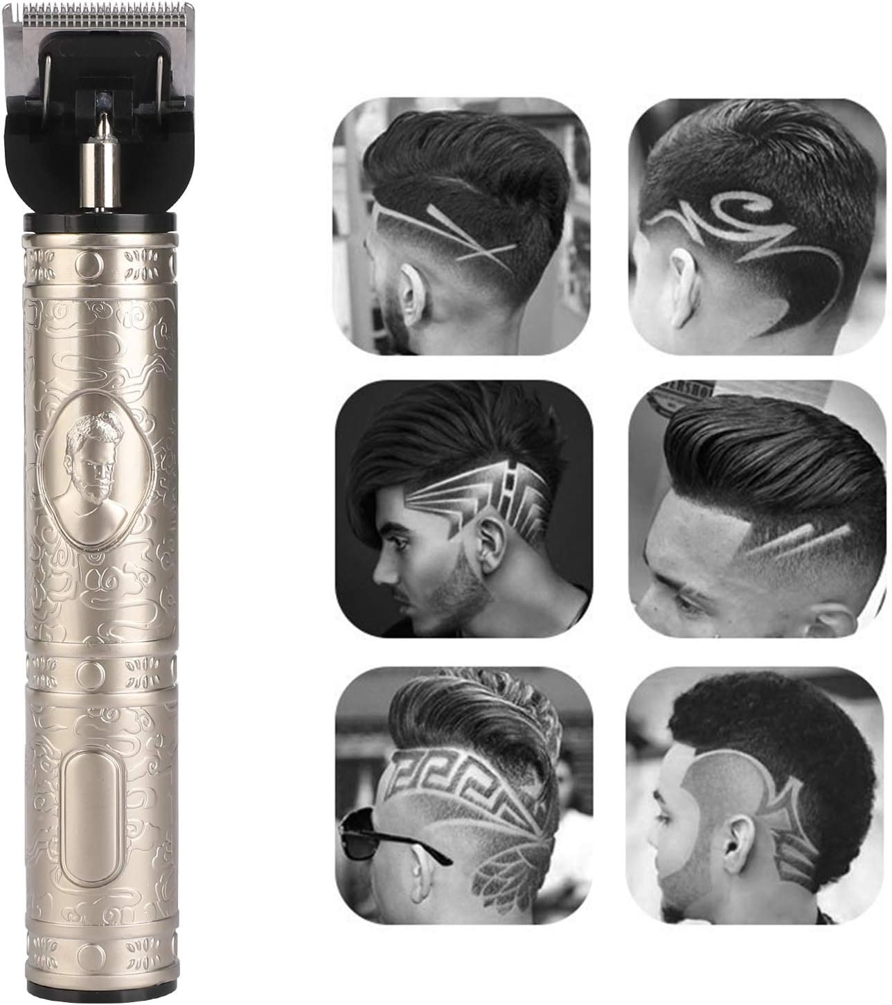 YOUKUKE New Electric Rechargeable Pro Li Grooming Cordless Close Cutting T-Blade Trimmer for Men Baldheaded Hair Clippers Zero Gapped Detail Beard Shaver Barbershop