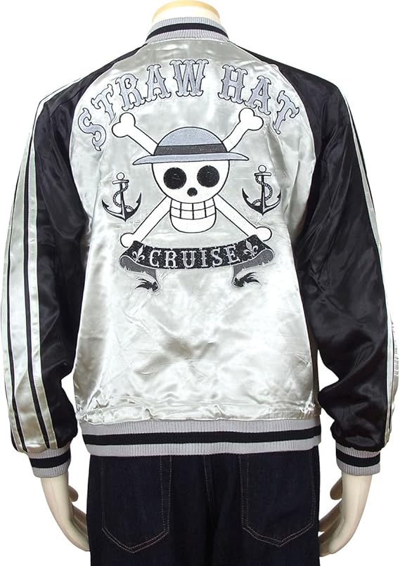 Amazon ワンピース One Piece スカジャン 麦わらの一味 海賊旗 フラッグシップ リバーシブル 刺繍 Opsj 001 L コート ジャケット 通販