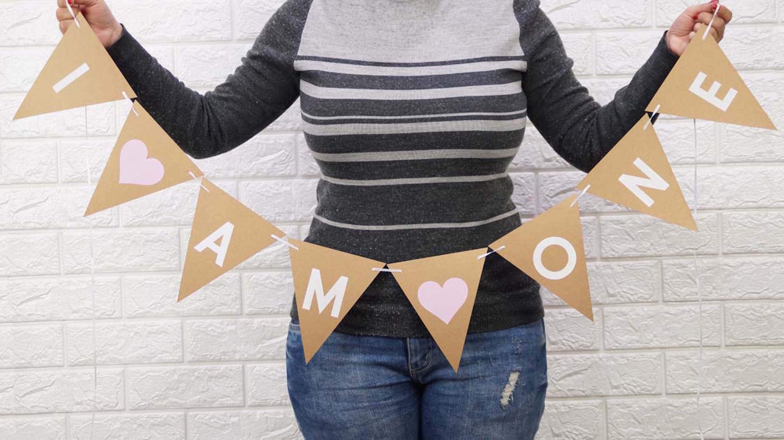 Inkdotpot Pre Strung Bunting Flags I Am One Birthday Party Decorations Wall Decor Birthday Rustic Kraft Pennant Banner Sign Photo Prop