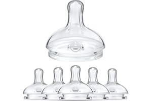 Smilo Anti-Colic Bottle Nipple, Slow Flow 2M+, Stage 1 Suitable from 2 to 5 Months, Smooth Flow Anti-Colic (Pack of 6)