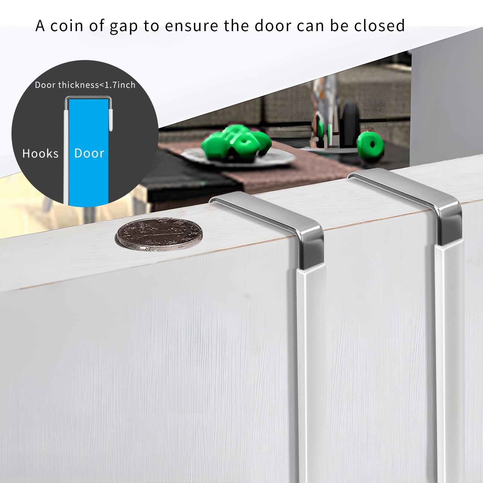 FYY Over The Door Hooks, 6 Pack Upgraded Long Door