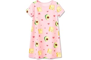 Tebbis Teen/Little Girls Nightgown – Summer Short Sleeves Sleepwear Trendy Tie Dye Spiral Nightdress Pajama Size 6-16