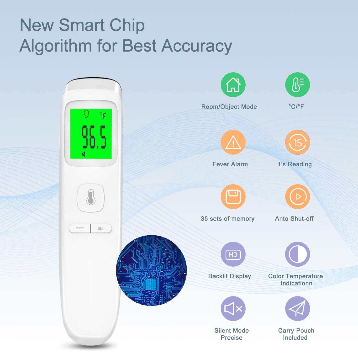 XDX Thermometer for Adults Forehead, No Touch Thermometer with Fever Alarm and Memory Ideal for Babies, Kids, Adults, Indoor Outdoor Medical Use: Industrial & Scientific
