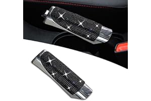 yonwait 1 PC Bling Car Handbrake Cover, Car Handbrake Shell with Diamond, Universal Hand Brake Protector, Pull Handle Cover Modification, Car Interior Styling Accessories (Black)