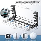 KDD Desk Cable Management Tray Clamp Mount Adjustable 5.3"-8.07" Width No Drill view 6