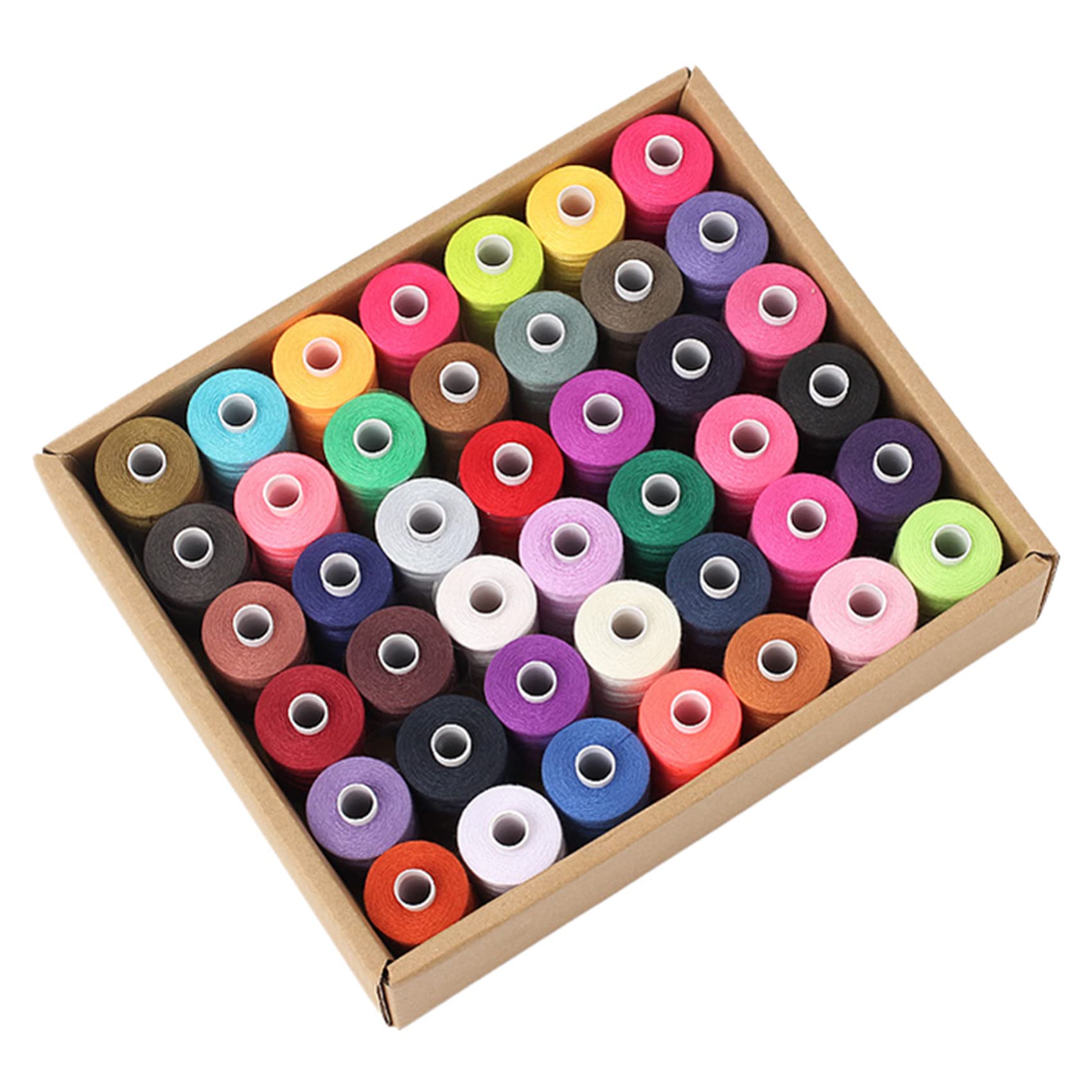 Simthread All Purpose Sewing Thread, 42 Spool Assorted 1000 Yards Polyester Threads for Sewing, Handy Polyester Sewing Threads for Sewing Machine - 42 Colors