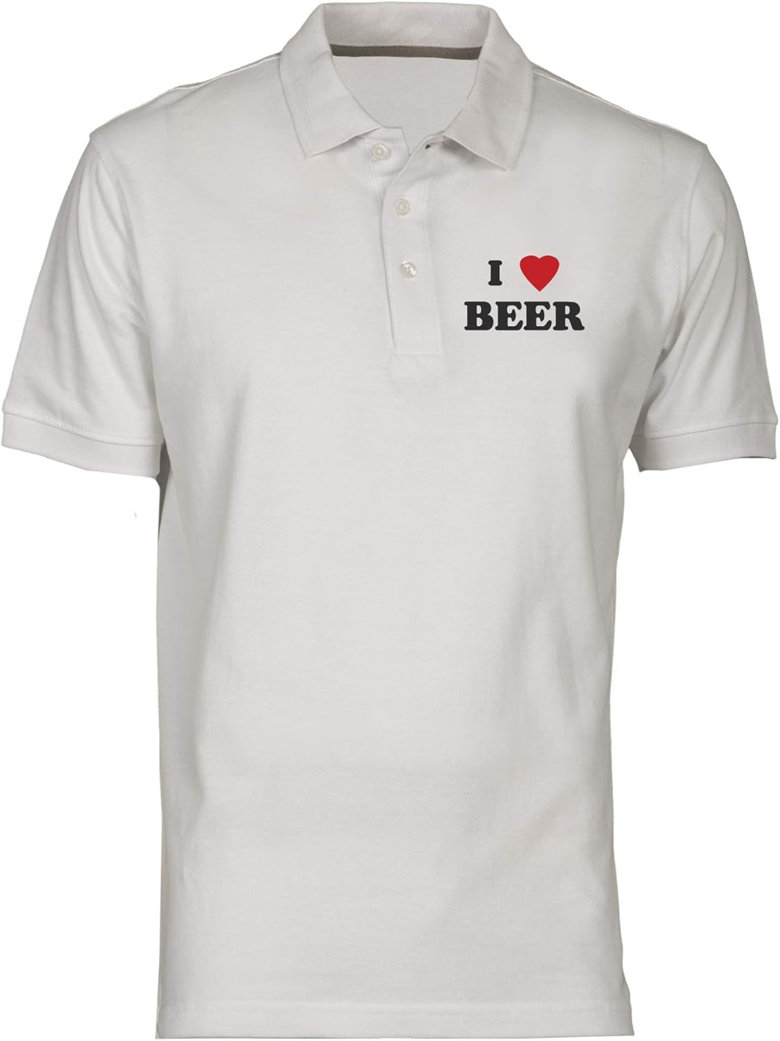 WTC0282 I Love Beer Men's Polo Shirt White White Medium Amazon.co