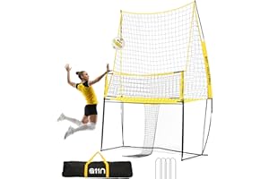 A11N SPORTS A11N Volleyball Practice Net Station with 3 Adjustable Heights - 6'5'', 7'2'', 8' - Indoor and Outdoor Volleyball Training Equipment for Serving, Hitting, Spiking, and Dinking Practice