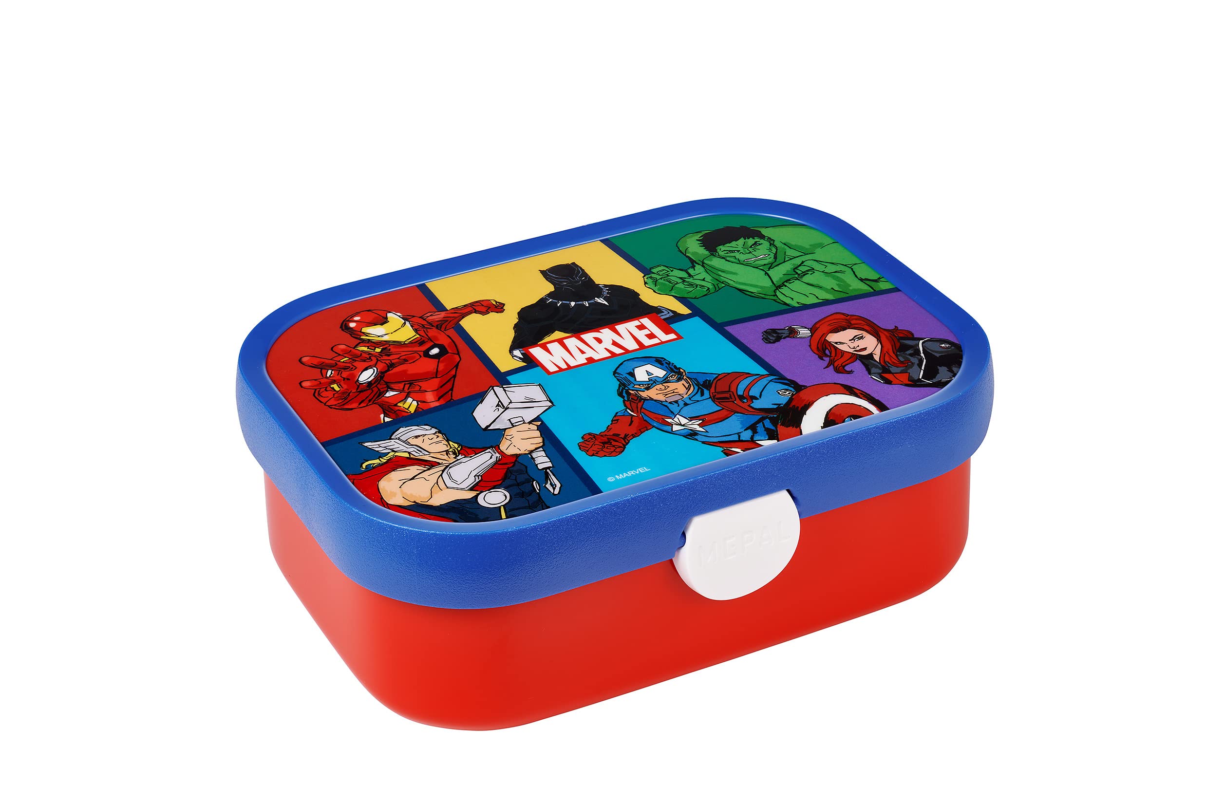 Mepal - Lunch Box Campus - Bento Box For Children - With Bento Compartment & Fork - With Clip Closure - Dishwasher Safe & BPA-free - 750 ml - Avengers