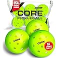 CORE Pickleball Balls for Professionals and All Levels of Play - Set of 4-50 Balls with 40 Holes - Durable & Seamless Design - Premium Outdoor Pickleball Balls, Polypropylene - USA Pickleball Approved