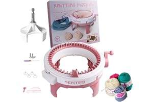 UMOOTEK SENTRO 48 Needles Knitting Machine with Electric Adapter, Smart Weaving Loom Round Spinning Crochet Knitting Machines with Row Counter and Crank Handle Adapter Hex Steel Bit for Automatic Knit