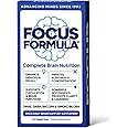 Focus Formula Nootropic Brain Supplement, Focus Capsules for Concentration, Supports Energy, Brain Booster with GABA, DMAE, and BACOPA, Memory Support Supplement, Cognitive Support, 60 Veggie Tablets