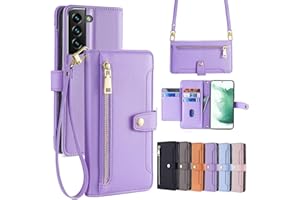 Yienning Crossbody Wallet Case for Samsung Galaxy S25 FE, Soft PU Leather Phone Case with Card Holder, Snap Shoulder Strap Zi