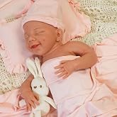 YaLuoQian Full Silicone Reborn Baby Dolls, 18 Inch Realistic Soft Newborn | Smile Sleeping Lifelike Full Silicone Baby Doll, Ideal Holidays &amp; Birthdays Gifts For for Kids Adults Collectors