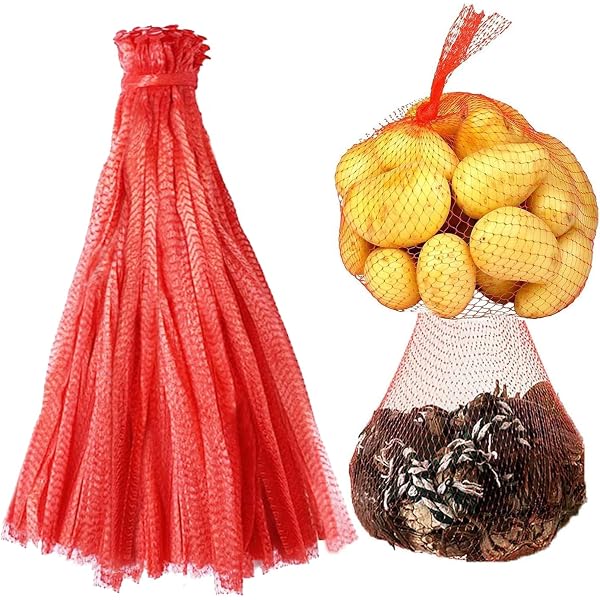 Lote De 100 Bolsas De Malla Reutilizables Para Frutas, Verduras Y Mariscos - Nailon Resistente (60cm Largo)