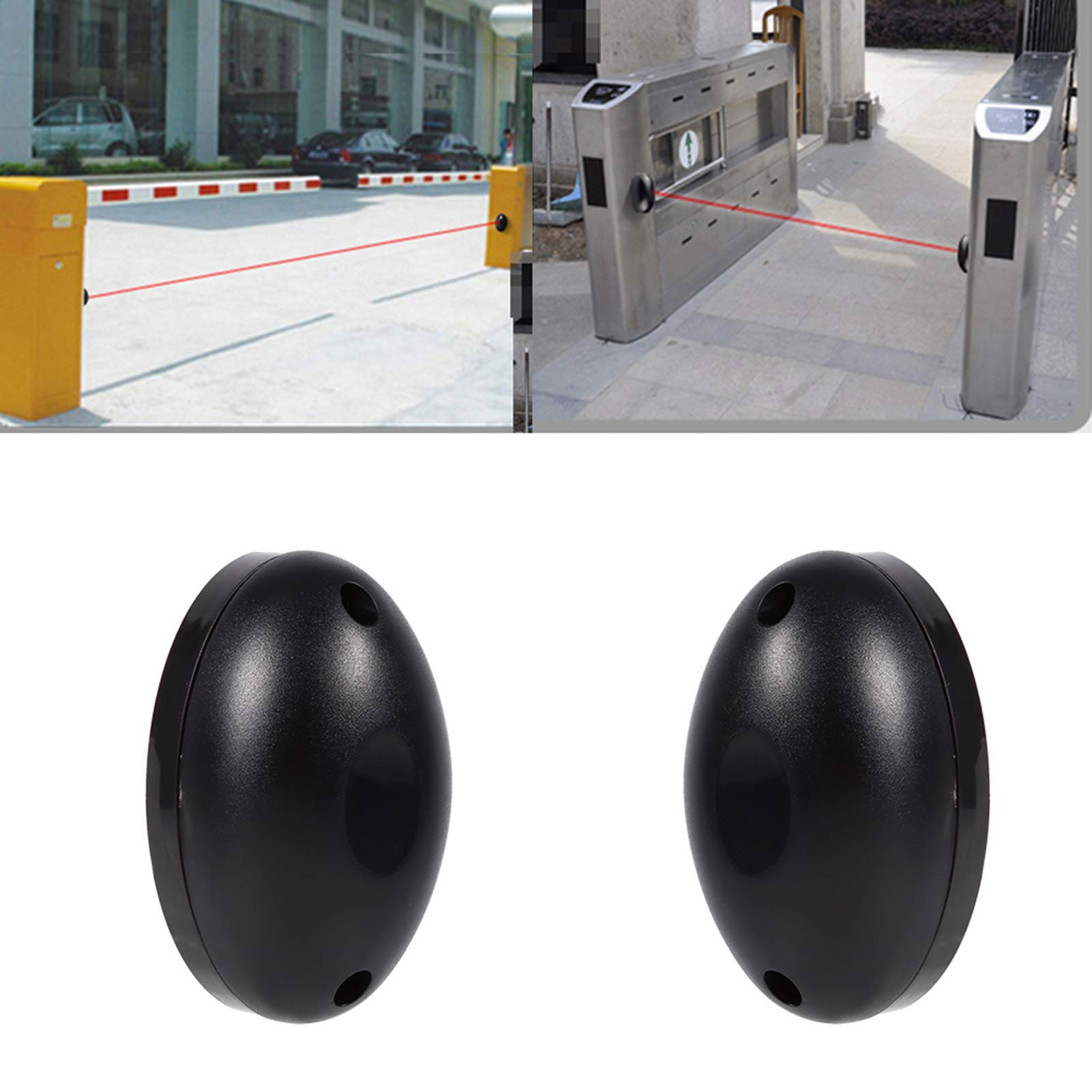 Raguso 1pair 20m Infrared Photoelectric Sensor Single Beam Alarm Photoelectric Detector, for Detector Home Door Security System, Sliding Gate Opener
