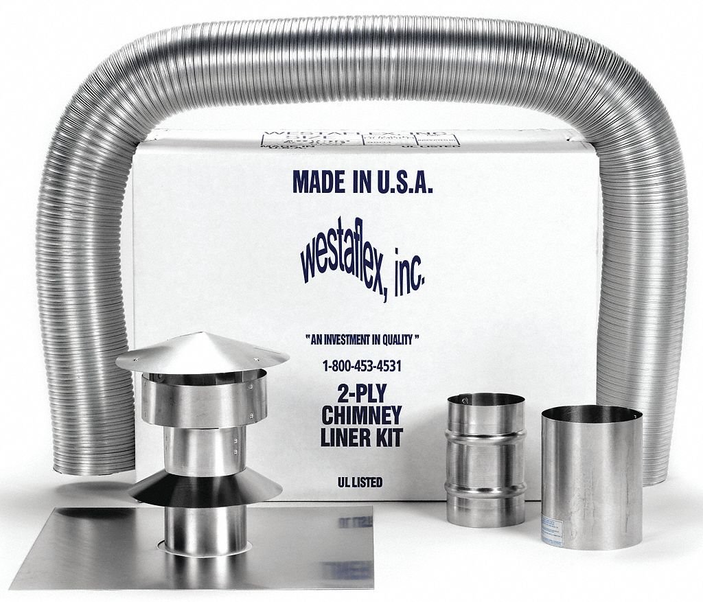 WESTAFLEX Chimney Liner Kit, 6" Dia, 25 ft. L