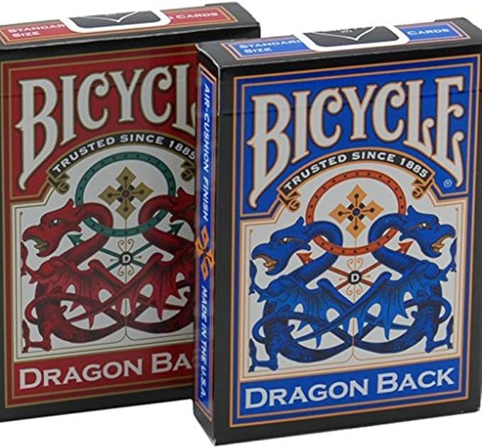 Red & Blue Dragon Playing Cards - 2 Decks by Bicycle: Amazon.es: Juguetes y juegos