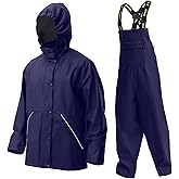 NAVIS MARINE Rain Suit for Men Heavy Duty Workwear Waterproof Jacket with Pants 3 Pieces