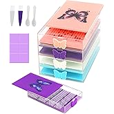 XZTXBest 4 Piece Diamond Painting Trays with Butterfly Lids for Adults, 24 PCS Strong Stickiness Clay Glue with Slide Storage