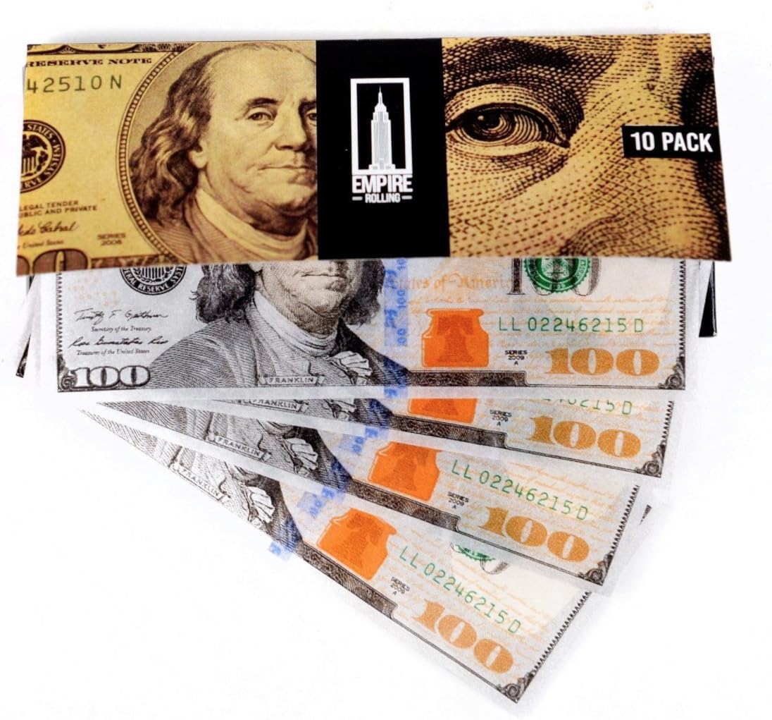 Empire $100 Dollar Bill Premium Rolling Paper Benny ( 4 Pack - 40 Papers )