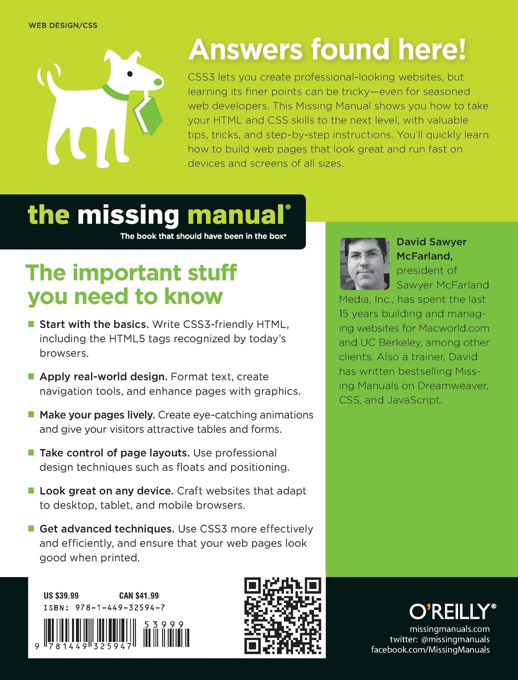 CSS3: The Missing Manual (Missing Manuals): Amazon.co.uk: David Sawyer  McFarland: 9781449325947: Books