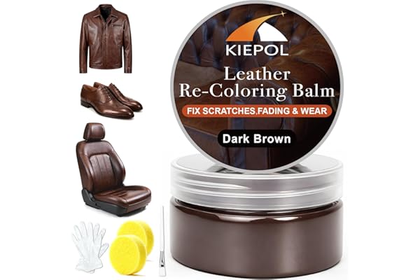 Leather Repair Kit - Recoloring Balm and Dye to Restore & Renew Scratched, Faded and Aged Leather & Vinyl