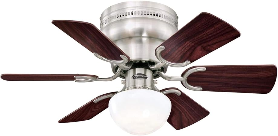 Westinghouse Lighting 7230700 Petite Indoor Ceiling Fan With Light 30 Inch Brushed Nickel