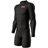 Sparx Long Sleeve Winter Cycling Thermal Skinsuit Pro Team Bicycle Suit Bike Racing Suit Cycle Kit 3D Pad (Black, M)