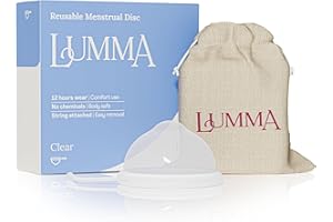 LUMMA Menstrual Disc | Includes Carrying Pouch and Silicone String for Easy Removal | Comfortable & Sustainable Choice to Tampons | Reusable Medical Grade Silicone,Leak-Proof |Transparent,Short-Cervix