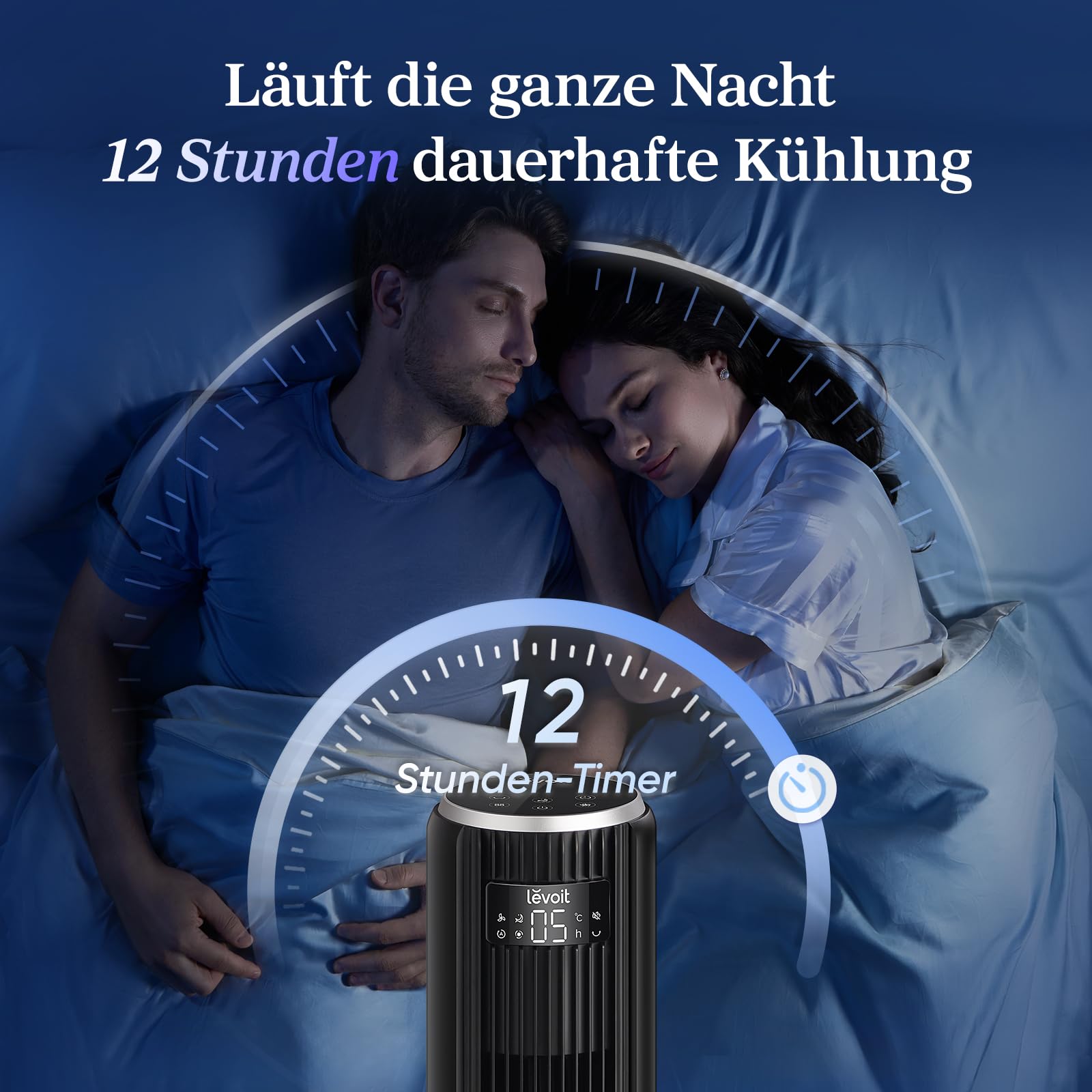 Levoit-Sehr Leiser Turmventilator mit Fortschrittlichem Schlaf und Automodus-5 Geschwindigkeiten 4 Modi 12Std Timer Ventilator-Oszillierende Tower Fan mit Fernbedienung für Schlafzimmer Schwarz 92CM 5
