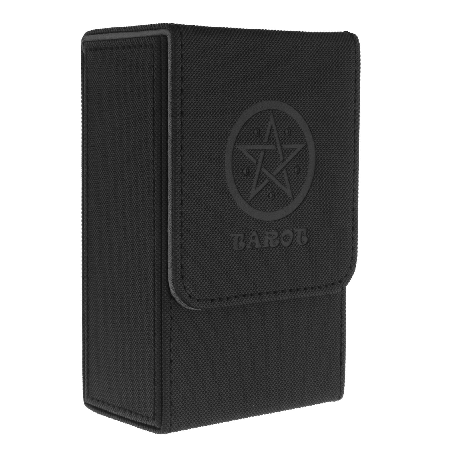 Create idea Tarot Card Case Card Deck Box PU Leather Card Storage Box Magnetic Closure Single-Sleeved Cards Box Protect Cards Solid Black